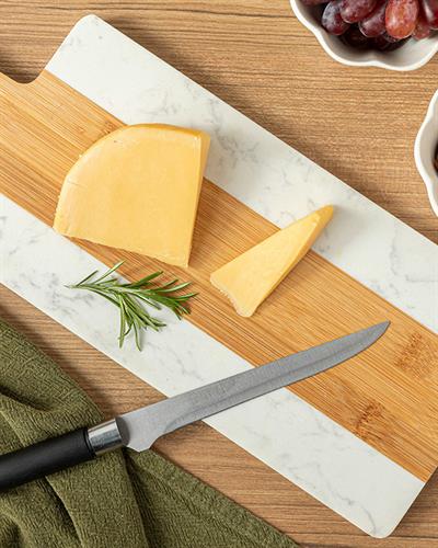 Allure Marble Bamboo Cutting Board 38x15 cm Beige-White