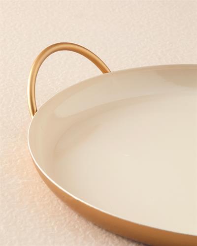 Aloha Декоративен Поднос Метал 30,5x26,5x5,5 см Екрю