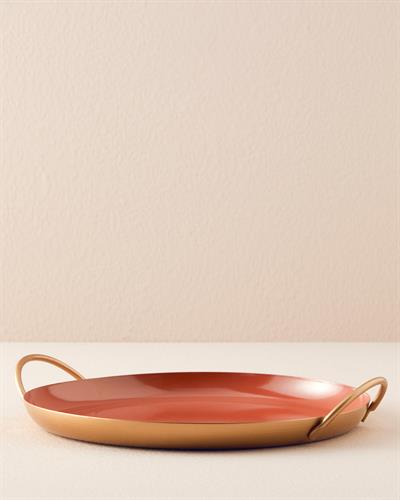 Aloha Декоративен Поднос Метал 30,5x26,5x5,5 см Теракота