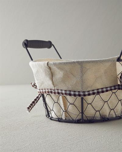 Aluna Кошница За Хляб Метал 20 см Бежов