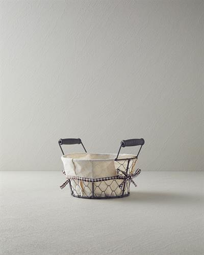 Aluna Кошница За Хляб Метал 20 см Бежов