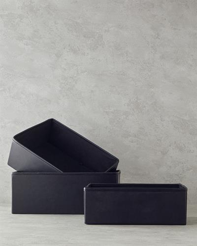 Aluna Кошница Изкуствена кожа 40x30x16 см Черен