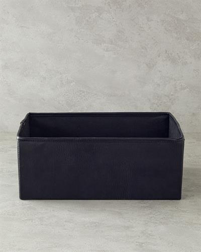 Aluna Кошница Изкуствена кожа 40x30x16 см Черен