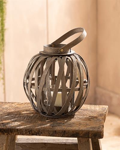 Alura Bamboo Lantern 25x26 cm Gray