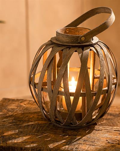 Alura Bamboo Lantern 25x26 cm Gray