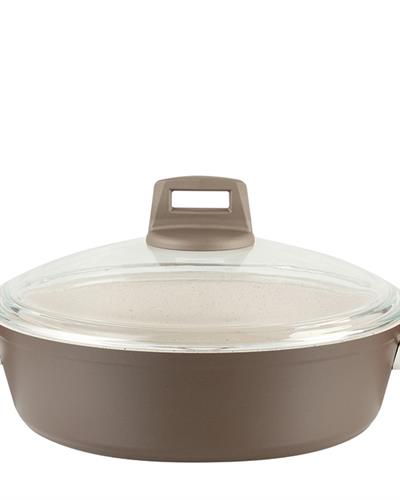 Alure Тенджера Плитък Гранит 26 см Кафяв