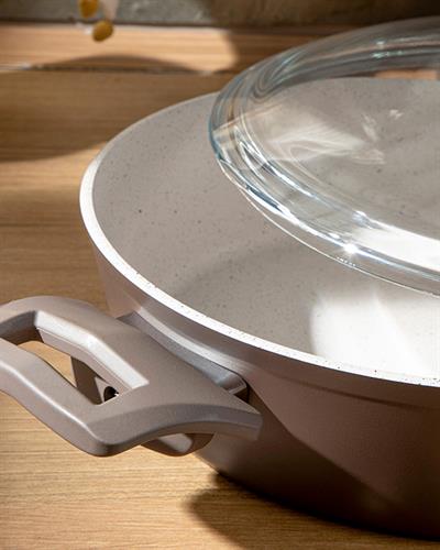 Alure Тенджера Плитък Гранит 26 см Кафяв