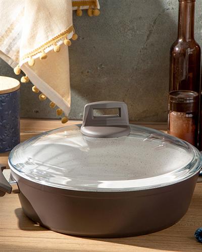 Alure Тенджера Плитък Гранит 26 см Кафяв