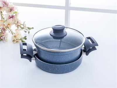 Amanda ТЕНДЖЕРА Гранитна тавичка + тенджера Гранит 18 cm Gray