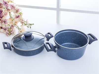 Amanda ТЕНДЖЕРА Гранитна тавичка + тенджера Гранит 18 cm Gray