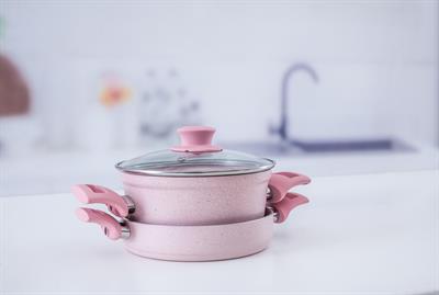 Amanda ТЕНДЖЕРА Гранитна тавичка + тенджера Гранит 18 cm Pink