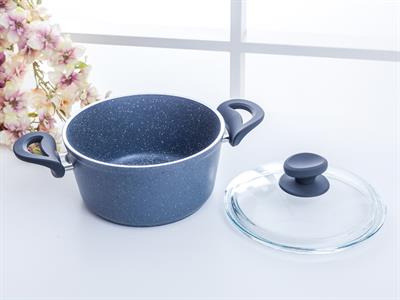 Amanda ТЕНДЖЕРА Дълбока гранитна със стъклен капак Гранит 20 cm Gray