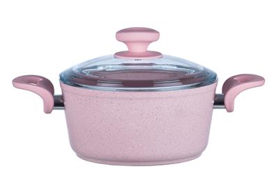 Amanda ТЕНДЖЕРА Дълбока гранитна със стъклен капак Гранит 20 cm Pink