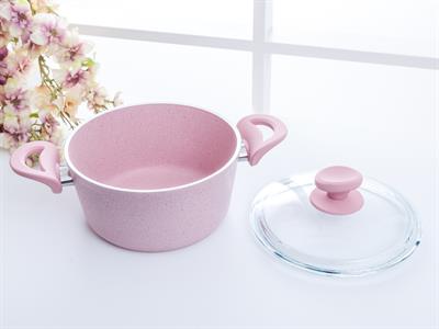 Amanda ТЕНДЖЕРА Дълбока гранитна със стъклен капак Гранит 20 cm Pink