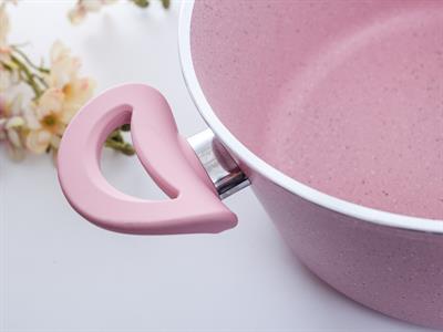Amanda ТЕНДЖЕРА Дълбока гранитна със стъклен капак Гранит 24 cm Pink