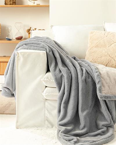 Amor Шал За Кресло Плюш, Сиво, 140 X 170 Cm