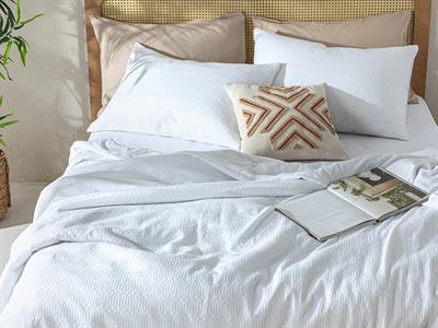 Ancient Diamond Спален Комплект Двоен Релефен жакард 200x220 см Бял