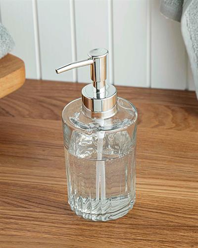 Andrea Glass Liquid Soap Dispense 7x7x17,5 cm Transparent