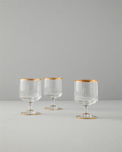 Andrea Чаша 3 бр. Стъкло 300 мл Златен