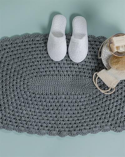 Andrea Постелка За Баня Памучен 60x90 см Сив