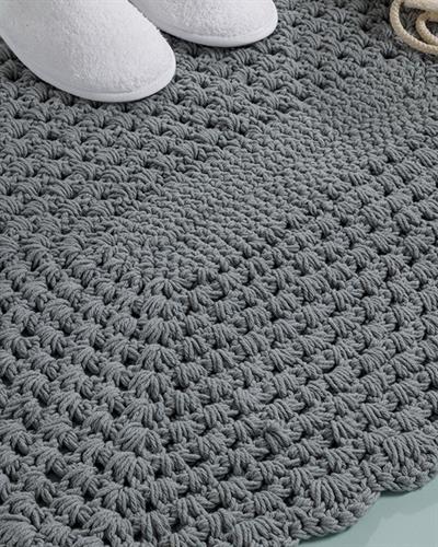 Andrea Постелка За Баня Памучен 60x90 см Сив