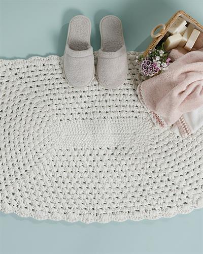 Andrea Постелка За Баня Памучен 60x90 см Екрю