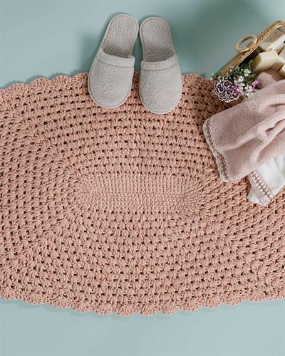 Andrea Постелка За Баня Памучен 60x90 см Светлорозов..