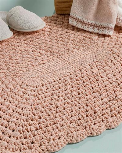 Andrea Постелка За Баня Памучен 60x90 см Светлорозов..