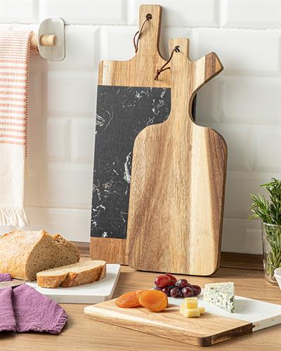 Andrea Acacia Cutting Board 45x20 cm Beige-White