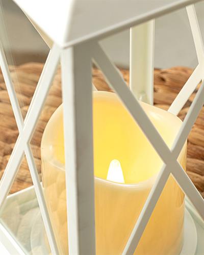 Andrea With Led Lantern 14x14x30 cm White