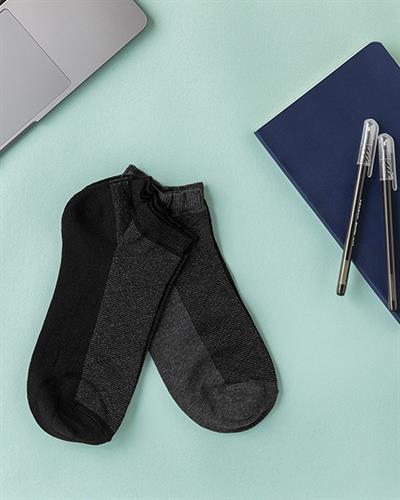 Andy Чорапи Мъжки 2 Бр., Памучен Полиестер, Антрацит-Черно, 40-44