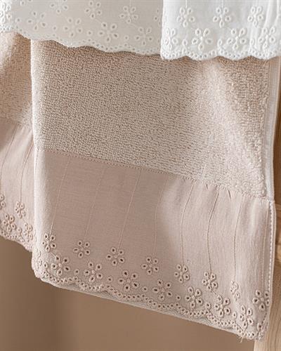 Angelia Комплект Кърпи За Лице 2 Бр., Памучен, Екрю-Бежов, 50 X 70 Cm