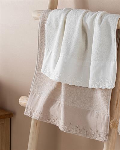 Angelia Комплект Кърпи За Лице 2 Бр., Памучен, Екрю-Бежов, 50 X 70 Cm