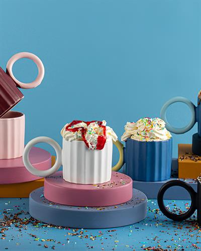 Angled Чаша New Bone China, Светло Синьо, 260 Ml