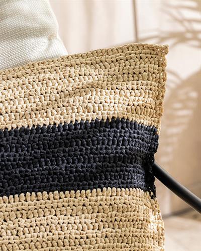 Angola Декоративна Възглавница Rafya, Естествено-Черно, 45 X 45 Cm