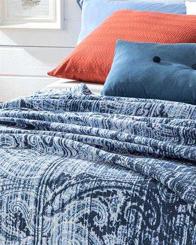 Anhinga Покривка Двоен Размер, Отпечатан, Тъмно Синьо, 200 X 220 Cm