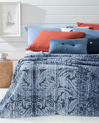 Anhinga Покривка Двоен Размер, Отпечатан, Тъмно Синьо, 200 X 220 Cm