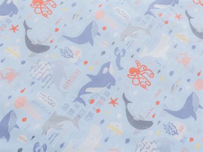 Anımals Детски Плик За Завивка Единичен Памучен 160x220 см Син