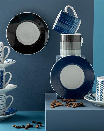 Anya Сервиз За Кафе 4 Бр. За 2 Души, Порцелан, Тъмно Синьо, 80 Ml