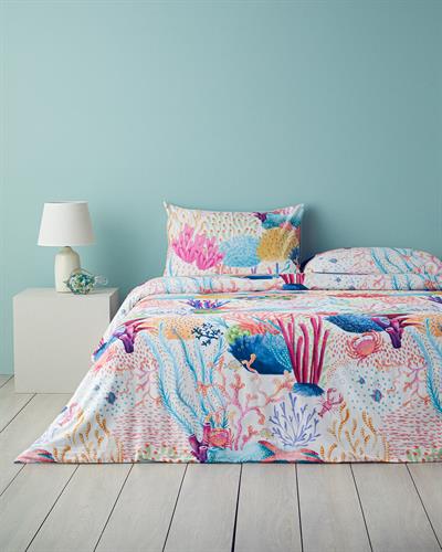 Aqua Heaven Спален Комплект Двоен Мек памук с дигитална щампа 200x220 см Розов