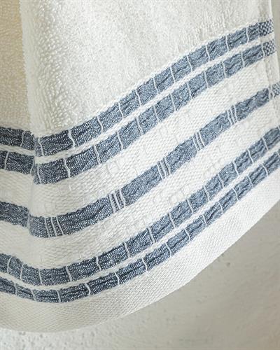 Aqua Line Хавлии За Ръце Памучен, Екрю-Морско Синьо, 30 X 40 Cm