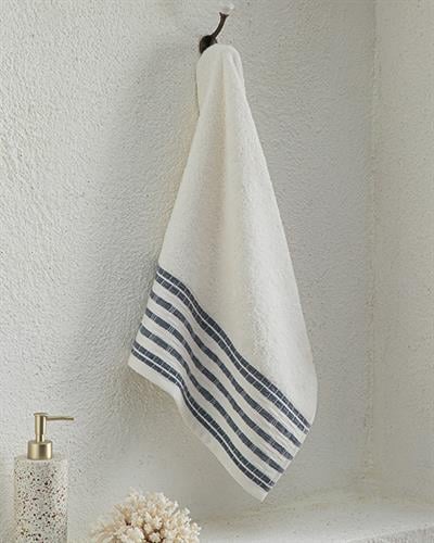 Aqua Line Хавлия За Лице Памучен, Екрю-Морско Синьо, 50 X 70 Cm