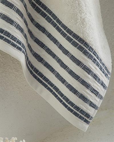 Aqua Line Хавлия За Лице Памучен, Екрю-Морско Синьо, 50 X 70 Cm