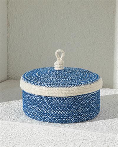 Knitting Storage Box Blue-White