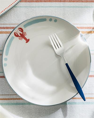 Aquatic Lobster Porcelain Cake Plate 21 cm Light Blue