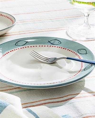 Aquatic Sea Porcelain Cake Plate 21 cm Light Blue