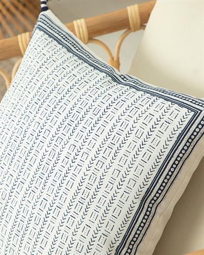 Arbre Пълнена Възглавница Отпечатан, Бяло, 43 X 43 Cm