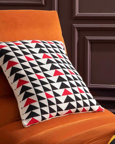 Arbre Голяма Декоративна Възглавница Трико 55x55 см Екрю - Червен