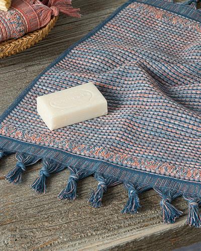 Aria Хавлии За Ръце С Ресни, Памучен, Синьо, 30 X 40 Cm