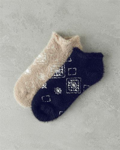 Aria Women Plushy Socks 36-40 Black-White